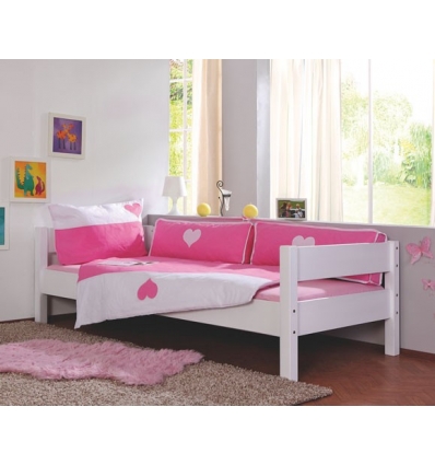 Cama individual madera blanca
