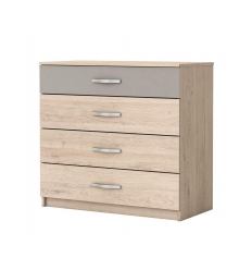 Cómoda 4 cajones bicolor 