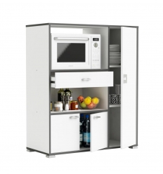 Mueble auxiliar de cocina. Hueco para Microondas. 3 puertas, cajón y estantes. Mueble despensa-Alacena.