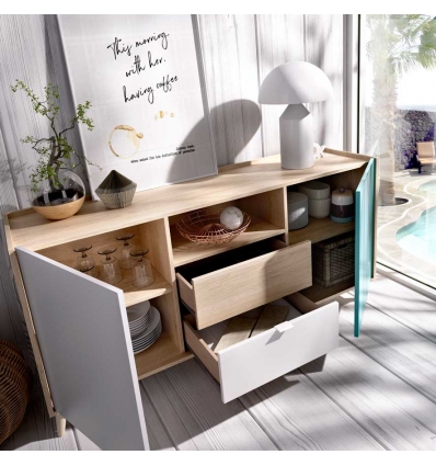 APARADOR  ESTILO RETRO 2 PUERTAS 2 CAJONES POP