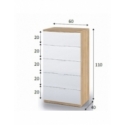 Cómoda Alta 5 Cajones