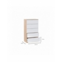 Cómoda Alta 5 Cajones