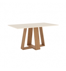 MESA 160x90 BICOLOR CON PATAS MADERA CARLOTTA