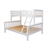 Litera matrimonial Arenas Vicawu de madera blanca con escalera para colchón 90x190 arriba y 140x190 abajo
