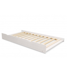 Cama supletoria RH blanca 90x190 con somier de lamas, práctica como cama extra para invitados o espacios reducidos