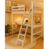 Litera alta blanca con escritorio en dormitorio decorado – modelo Sophia Vicawu